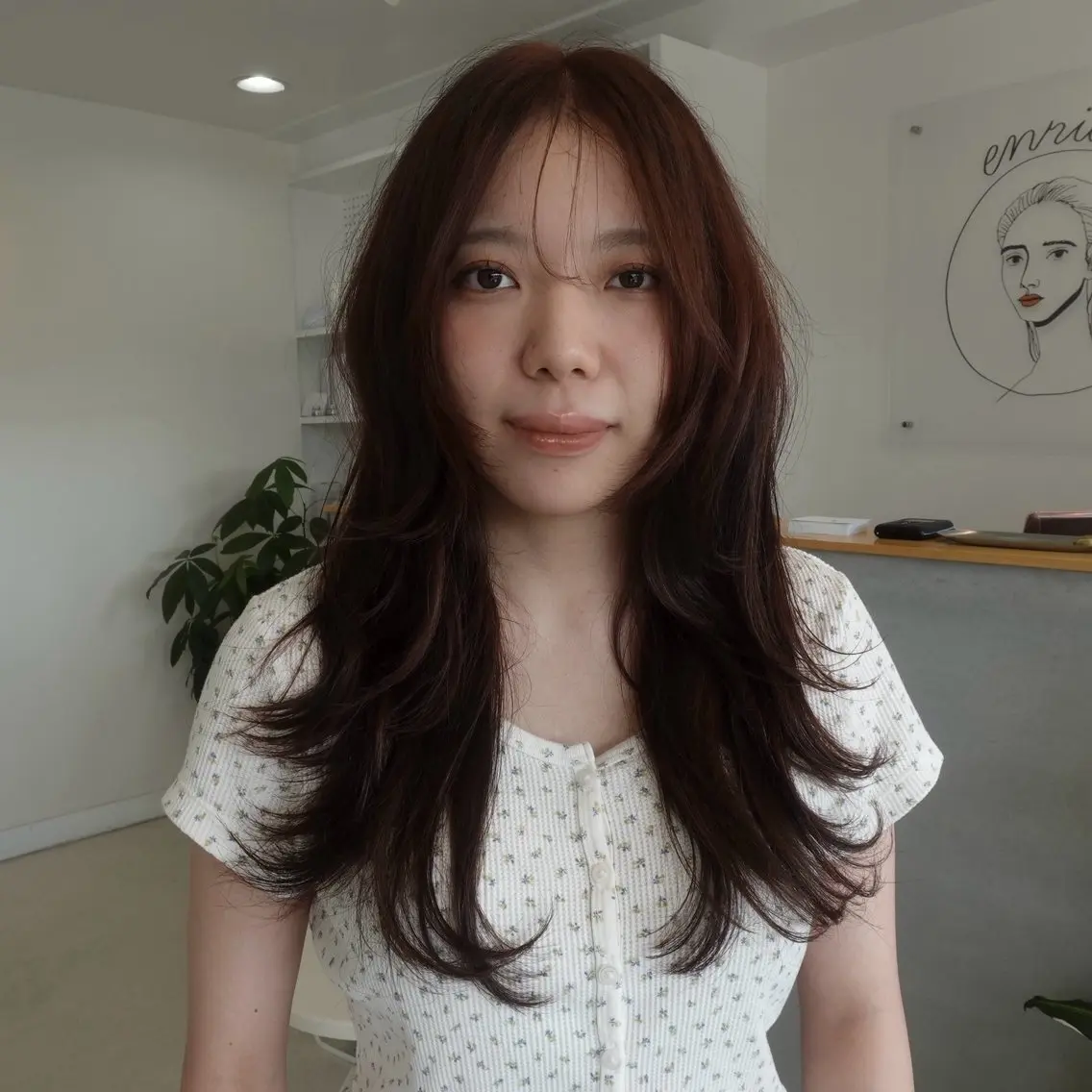 ロング カラー オレンジ ハッシュカット ハイレイヤー レイヤーカット 似合わせカット カット ヘアカラー トリートメント ハッシュカット・ハイ レイヤー/kanonのヘアスタイル