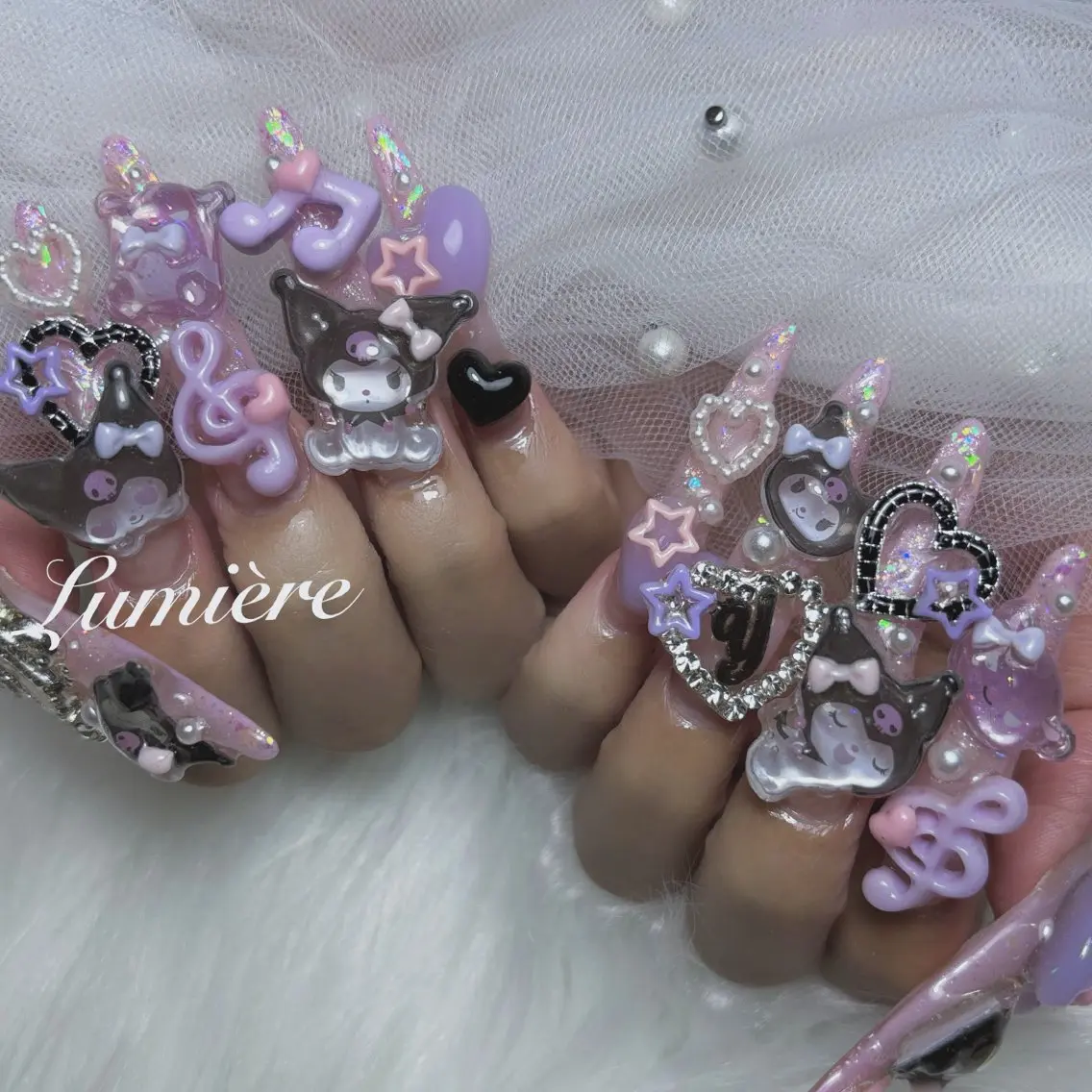ネイル ロングネイル スーパーロングネイル ハンドネイル Lumière｜ ロング｜ワンホンのネイルデザイン