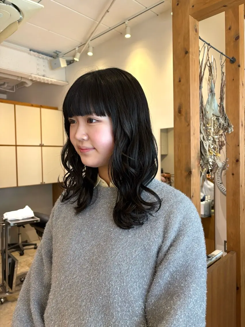 ロング カラー カット ヘアカラー トリートメント ENIF ツキのヘアスタイル