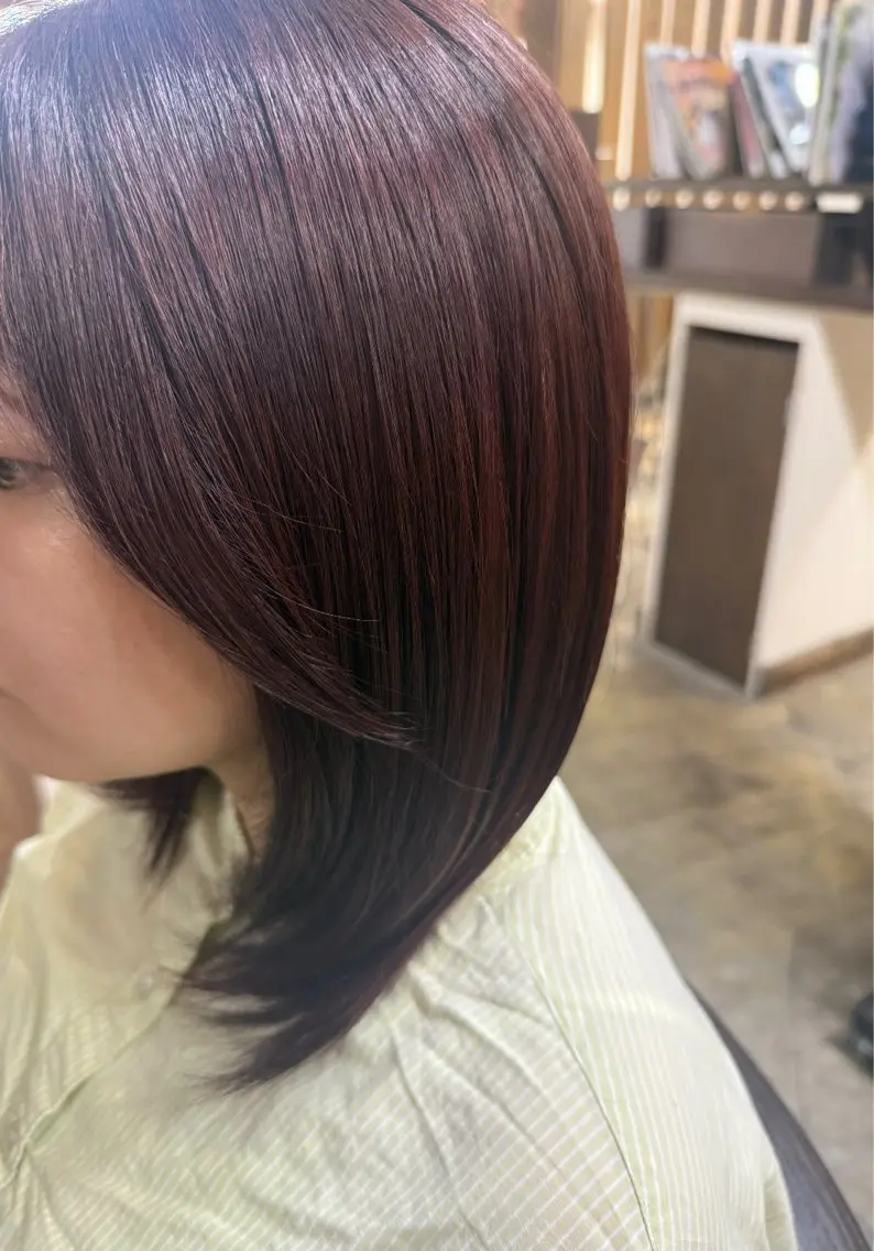 ミディアム カット ヘアカラー トリートメント joliefille 高石店☘️熊澤丈将のヘアスタイル