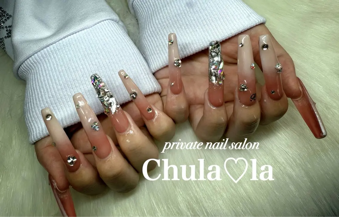 ネイル ロングネイル ハンドネイル Chula♡la 豊見城市高安のネイルデザイン