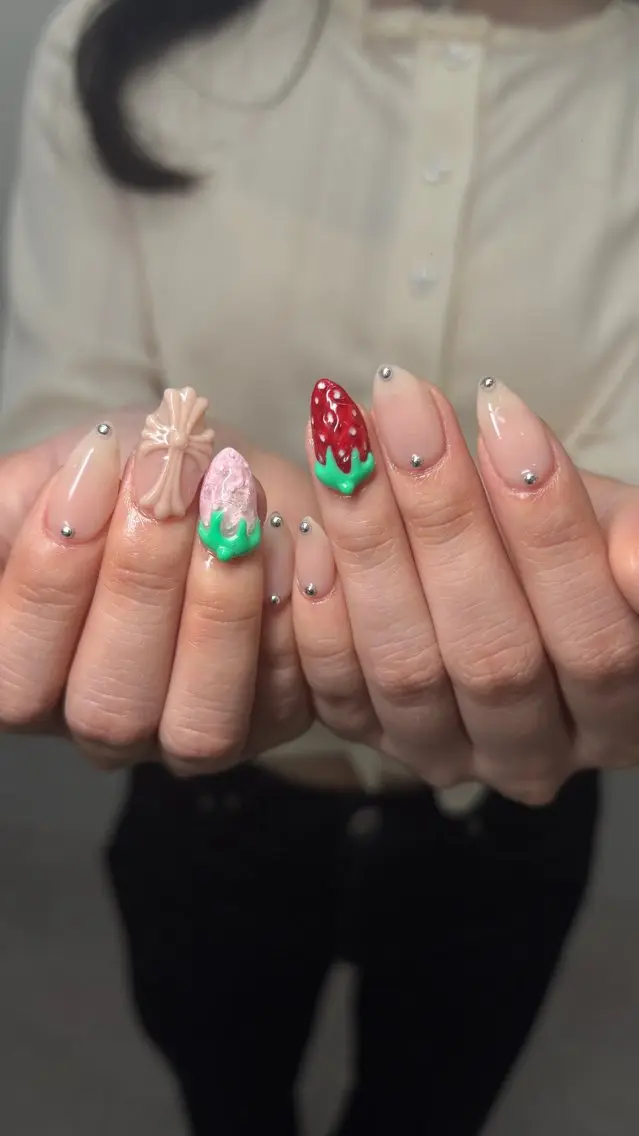 ネイル ドット キラキラネイル マグネットネイル シンプルネイル ワンホンネイル 🍓個性派ネイル🎶 /Komachi❤️のネイルデザイン