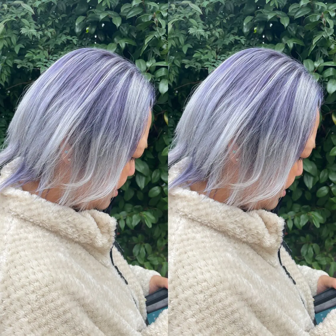 ショート カラー バレイヤージュ ラベンダーカラー シルバー レイヤーカット トリートメント 👑派手髪/カット 👑ANRYのヘアスタイル