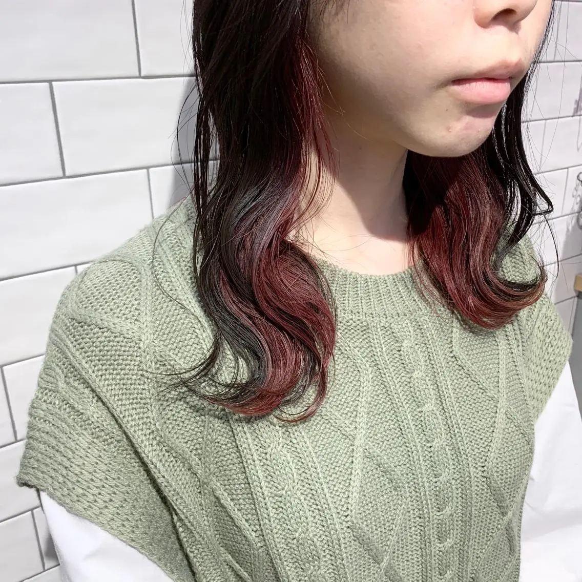 セミロング カラー 透明感カラー インナーカラー トリートメント ヘアカラー 原山 直人のヘアスタイル