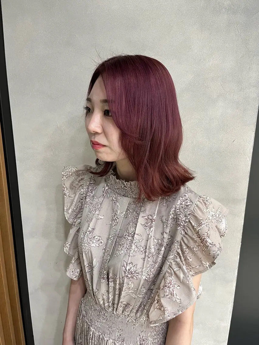 ミディアム ボブカット艶髪 矯正濱川響太のヘアスタイル