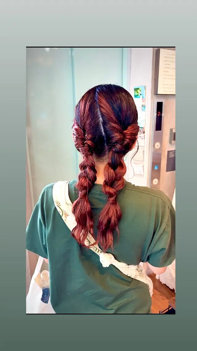 ロング カラー ブリーチ レッドカラー ヘアカラー 加藤志保 🎗️🫧モデル募集のヘアスタイル