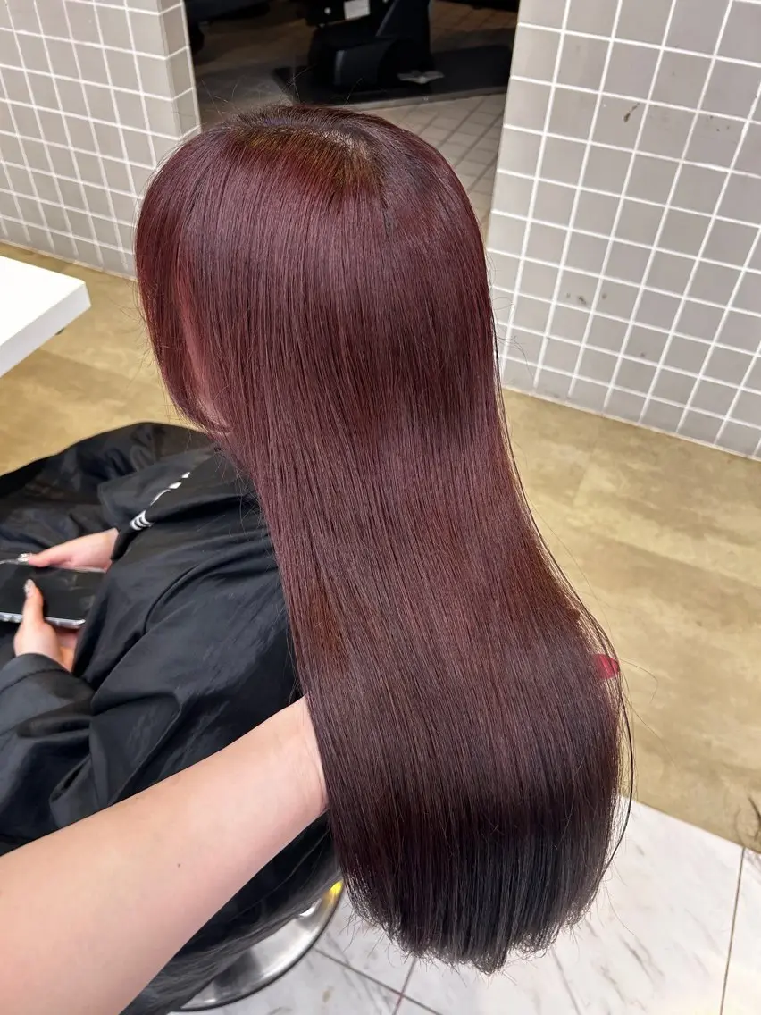 ロング カラー パーマ ヘアアレンジ ヘアカラー 🥯縮毛/レイヤー/ ベージュヘア🥯のヘアスタイル