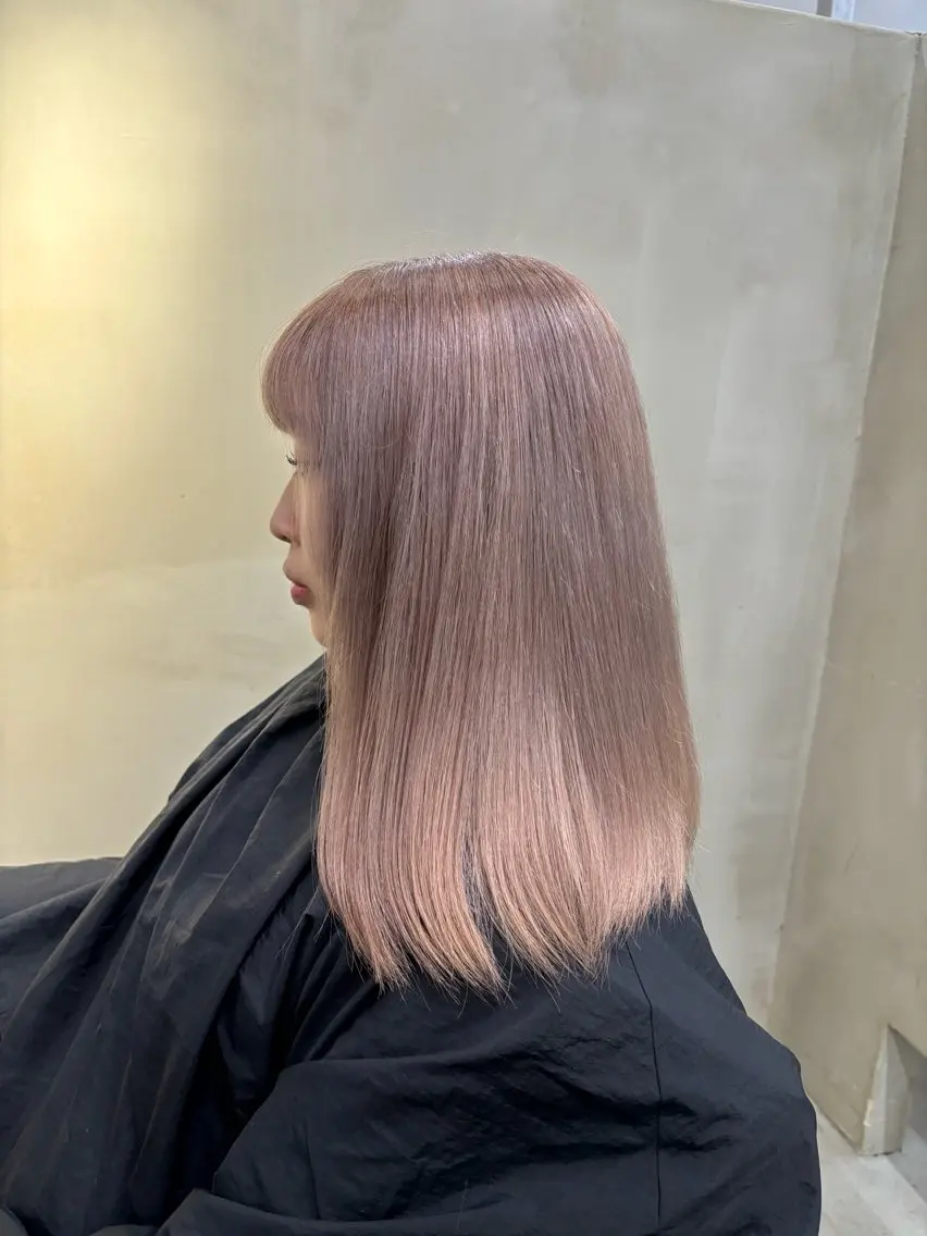 ミディアム カラー ベージュカラー ホワイトベージュ ヘアカラー 中園康 /カラー/ブリーチのヘアスタイル