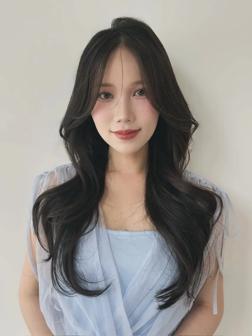 ロング カット ヘアカラー トリートメント 🎀大竹美侑/顔まわ りカット/レイヤーのヘアスタイル