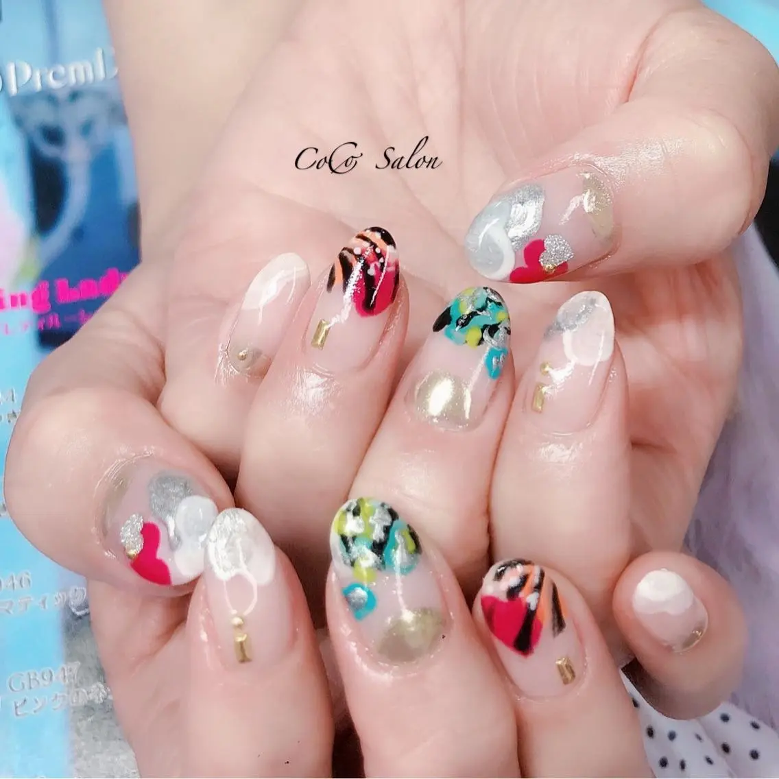 ネイル フレンチネイル ハート ミラーネイル ニュアンスネイル バレンタイン ハンドネイル CoCoSalon ネイル/まつ毛予約のネイルデザイン