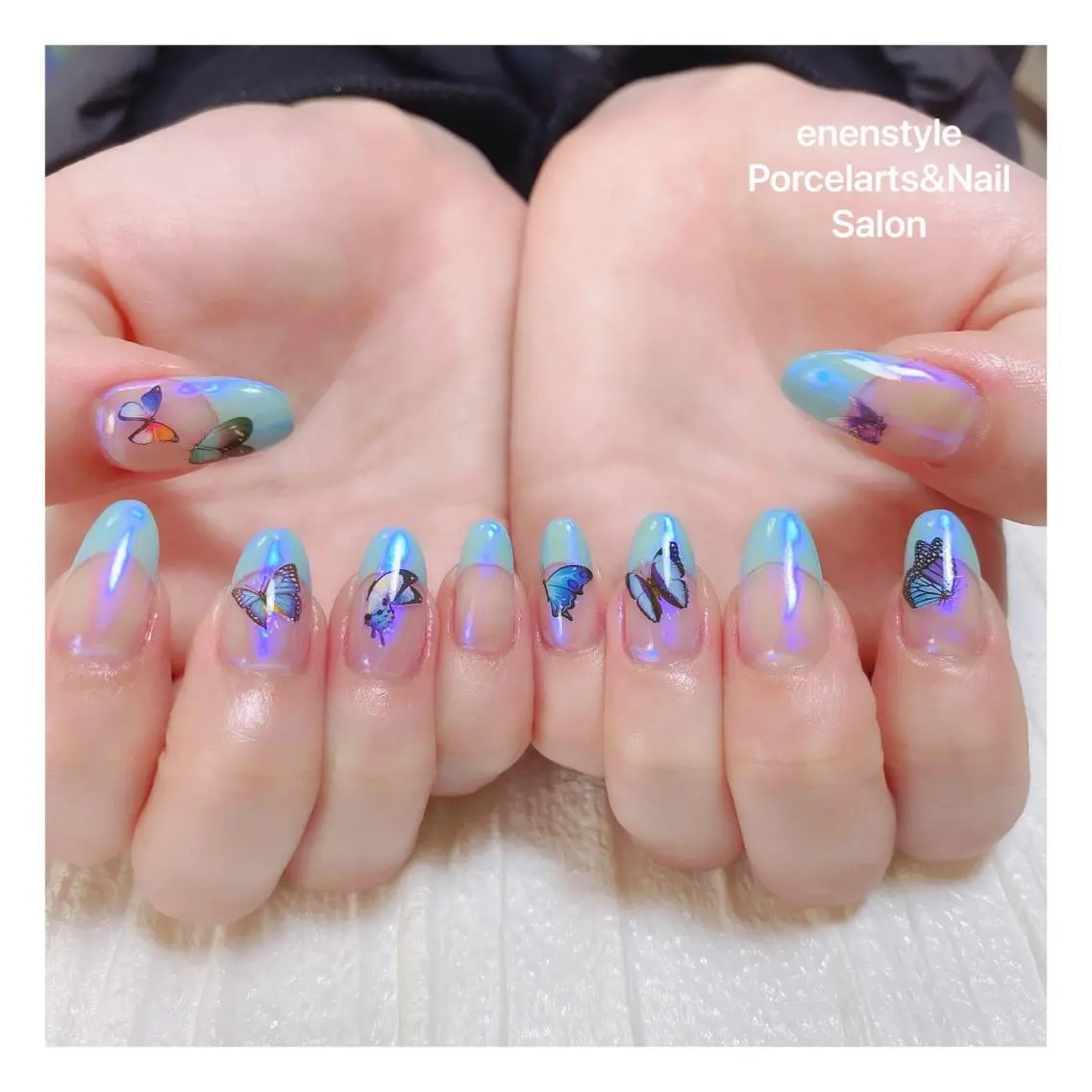 ミディアム ネイル ハンドネイル 🐾enen style 🐾のネイルデザイン