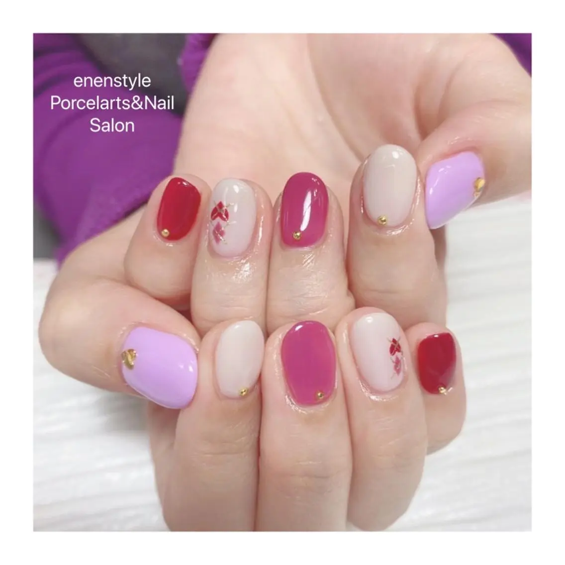 ショート ネイル ハンドネイル 🐾enen style 🐾のネイルデザイン