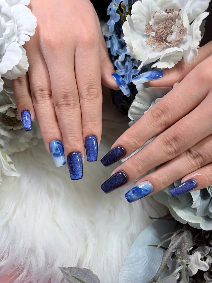 ネイル マグネットネイル 大理石ネイル(マーブル) スカルプネイル ハンドネイル ハンドケア Rits Nail 👽HARUTOのネイルデザイン