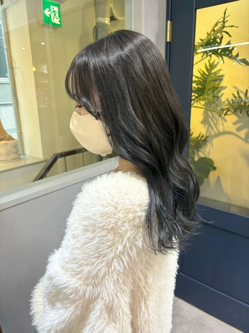ミディアム カラー グレージュ カット ヘアカラー トリートメント ヘッドスパ きよはらちさき🍑 柔らかカラー🌱🫧のヘアスタイル
