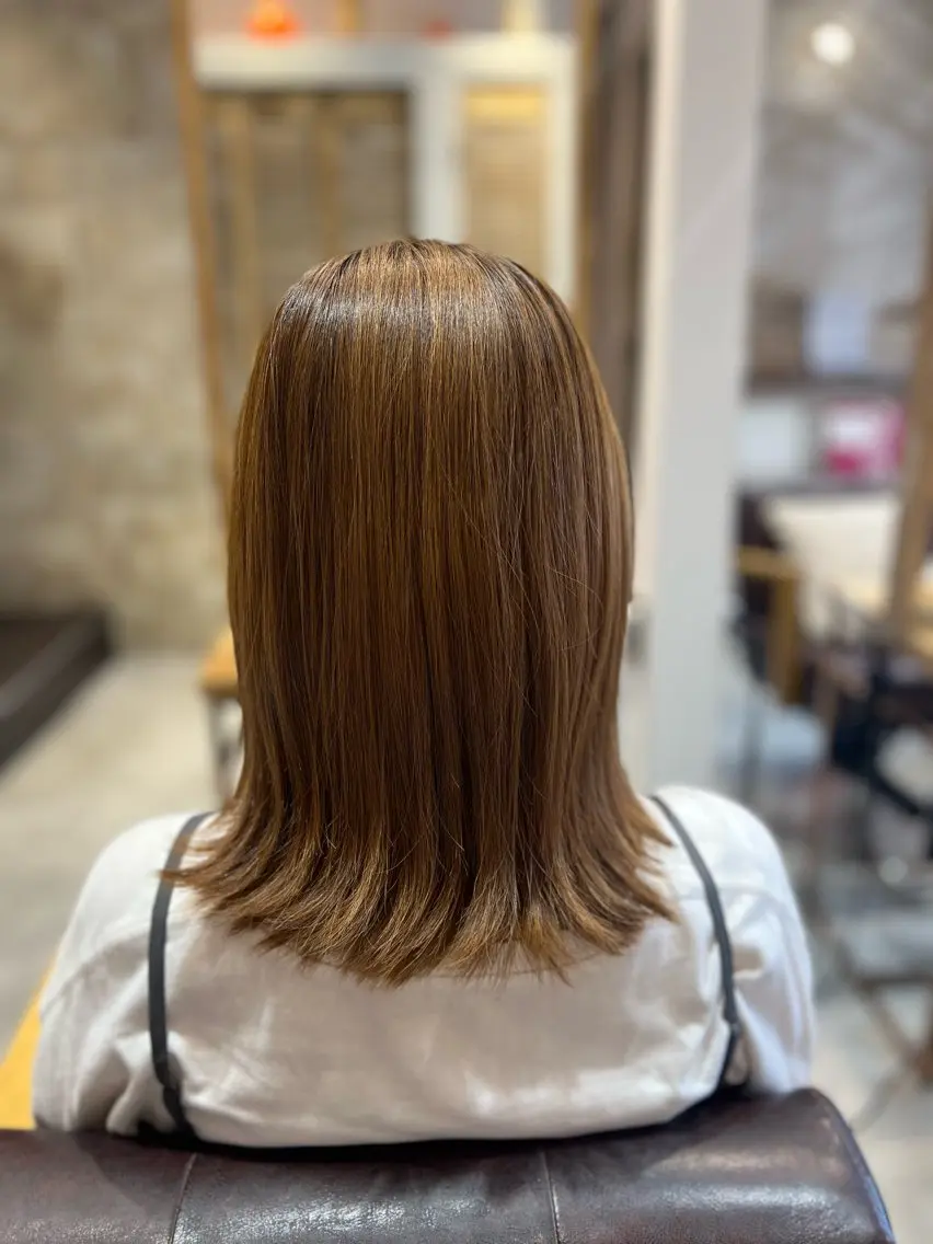 ミディアム カット ヘアカラー トリートメント 前井 正人のヘアスタイル