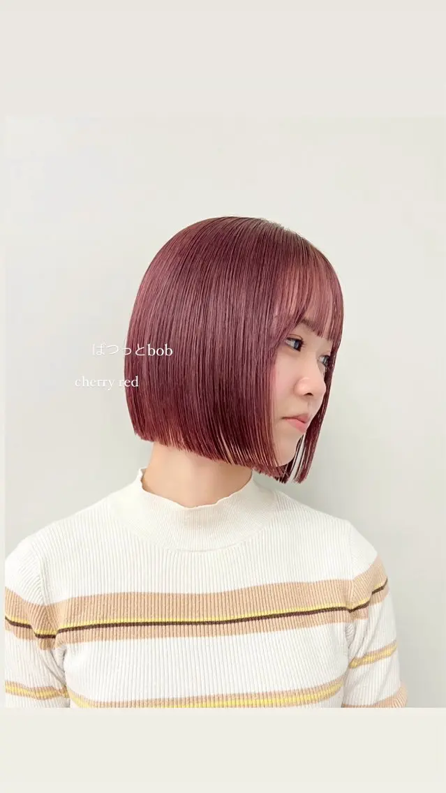 ミディアム ボブ カット ヘアカラー トリートメント コノカ/暖色カラー/ 透明感カラーのヘアスタイル
