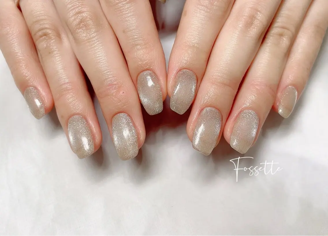 ネイル 入学式 卒業式 キラキラネイル マグネットネイル オフィスネイル ハンドネイル nailsalon Fossetteのネイルデザイン