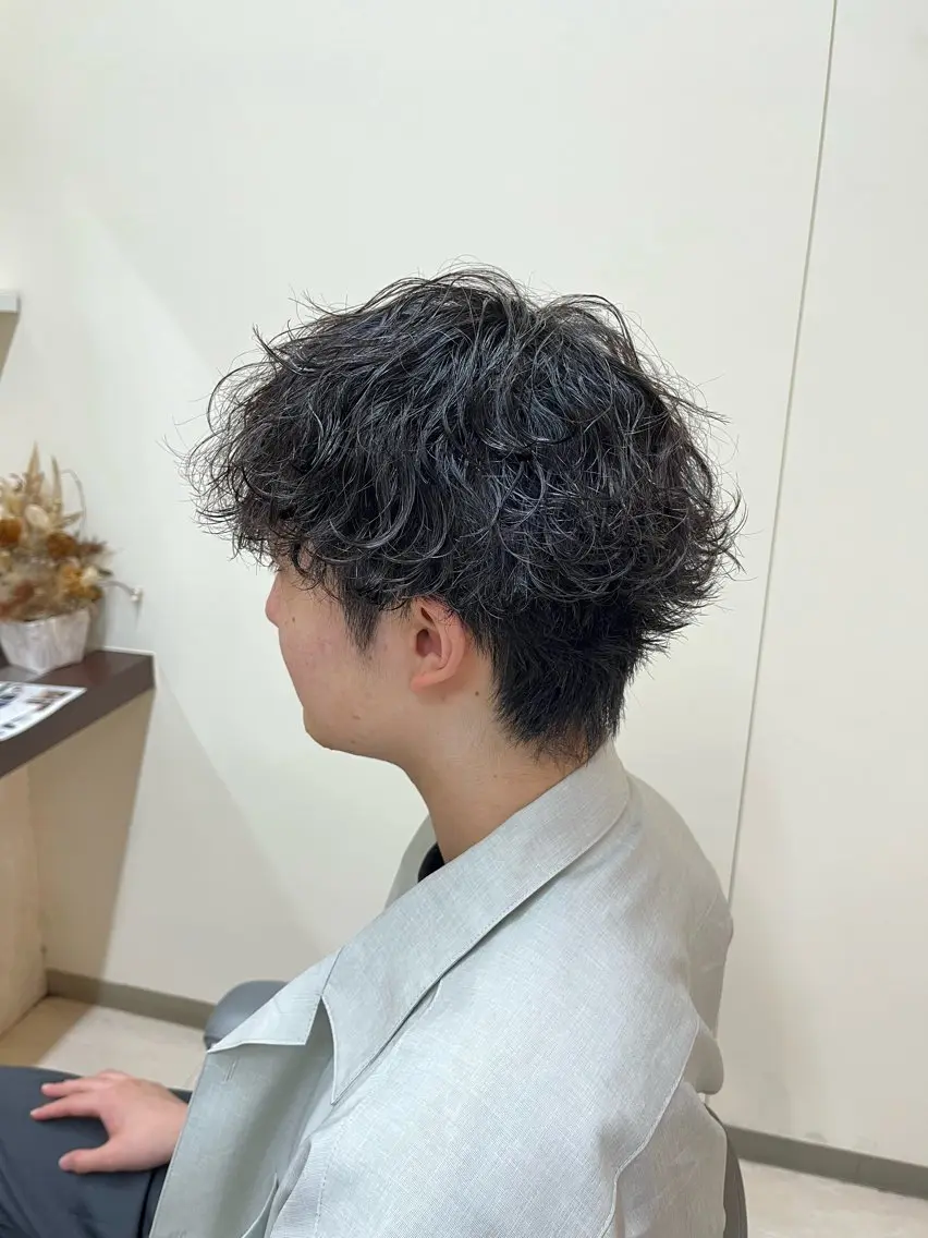 ショート パーマ メンズ マッシュ メンズパーマ 刈り上げ 波巻きパーマ スパイラルパーマ 🧊メンズ特化🧊 高木航希のヘアスタイル