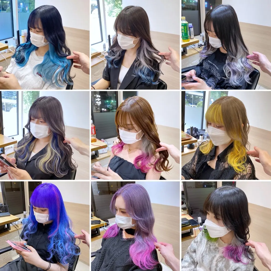 セミロング ヘアカラー トリートメント 🆕ブリーチ髪質改善 🆕デザインカラーのヘアスタイル