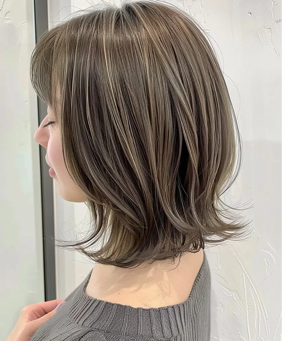 ミディアム 【白髪ぼかし特化】 お悩み改善/深川諒のヘアスタイル