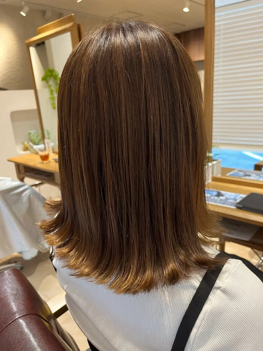 ミディアム カラー ベージュカラー ブリーチ ミルクティーベージュ ブリーチなしカラー カット ヘアカラー トリートメント 🌈透明感カラー🌈 🌟吉田祐介🌟のヘアスタイル