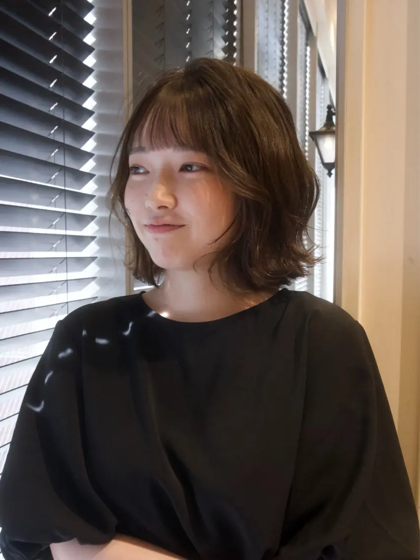ミディアム カラー カット ヘアカラー 梅本 佳容子のヘアスタイル