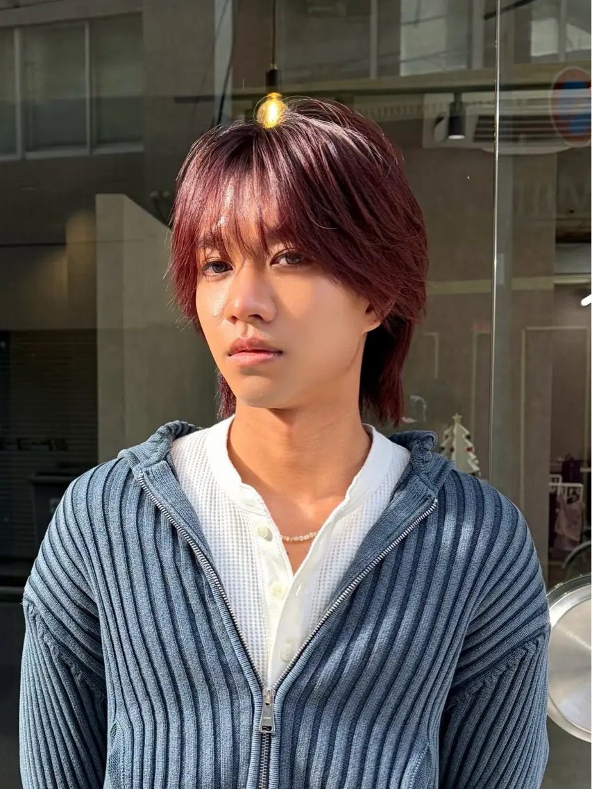 ミディアム カラー メンズ ✂︎メンズ特化船橋 パーマ優希のヘアスタイル