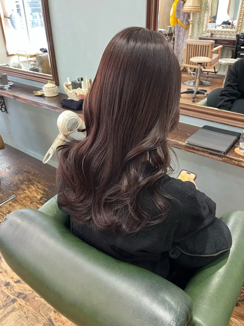 セミロング カラー ブラウンカラー ピンクカラー ピンクブラウン カット ヘアカラー トリートメント RYOKA/ 透明感カラー/韓国風のヘアスタイル