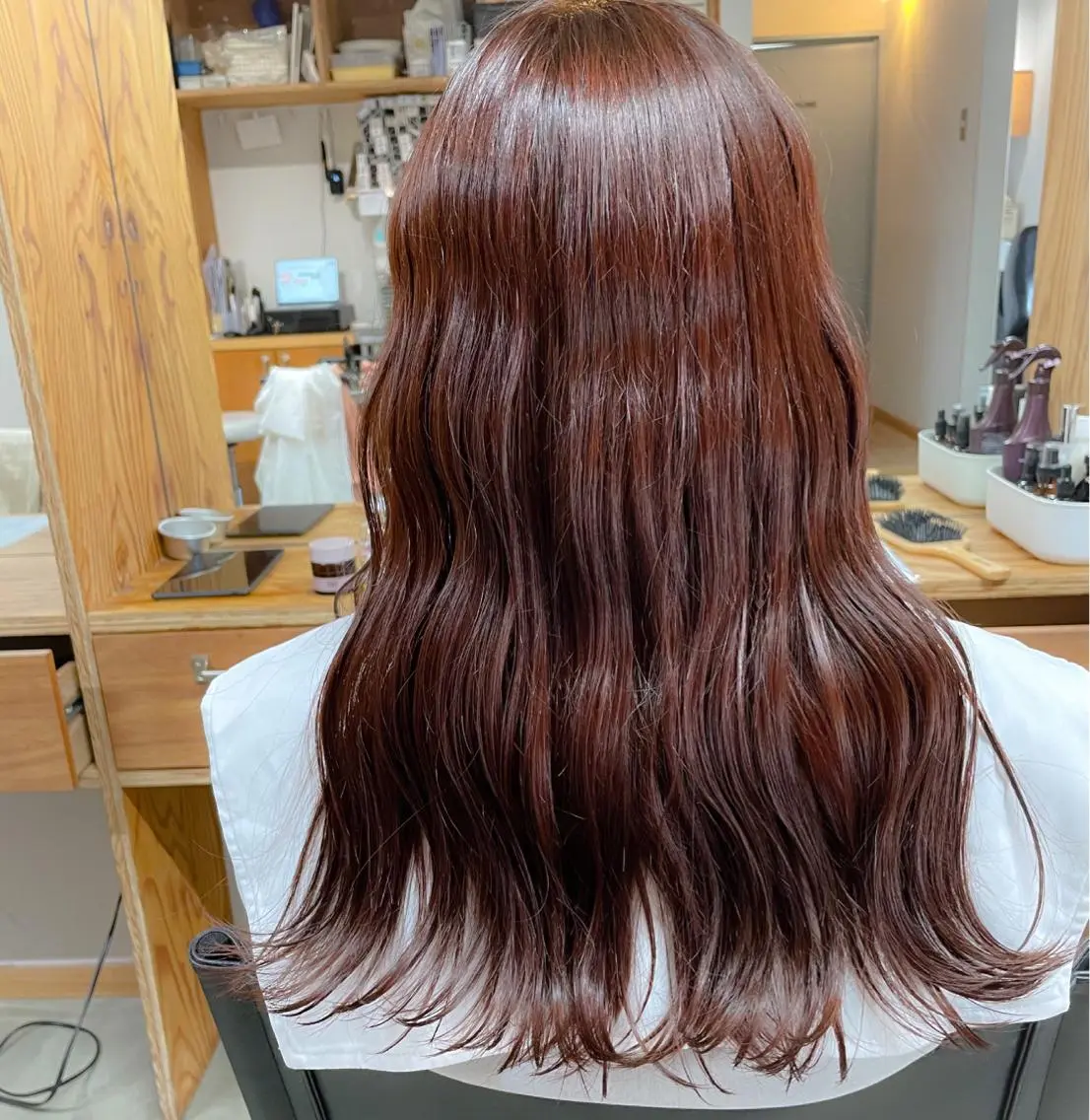ロング カラー パーマ ヘアアレンジ 暖色ボブ 🍊rikakoのヘアスタイル