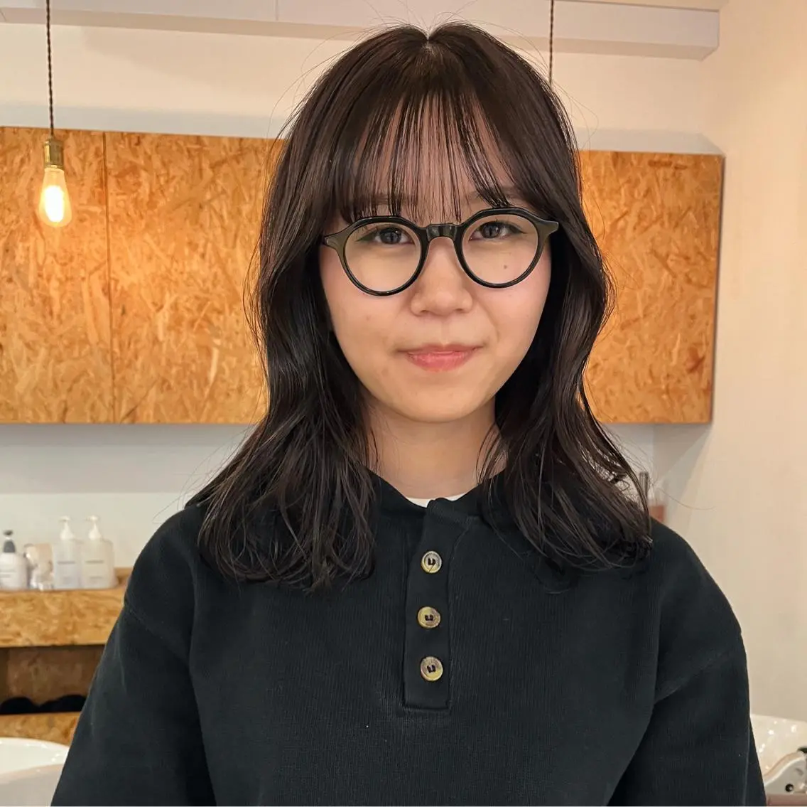 ミディアム カラー ブリーチ 透明感カラー 暖色/パーマ 🌼クニトウメイのヘアスタイル