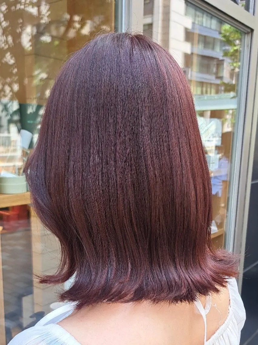 ミディアム カラー ブリーチ ブラウンカラー ブリーチなしカラー ピンクカラー ピンクブラウン カット ヘアカラー ＭＩＹＵ/透明感 渋谷/ベージュカラーのヘアスタイル