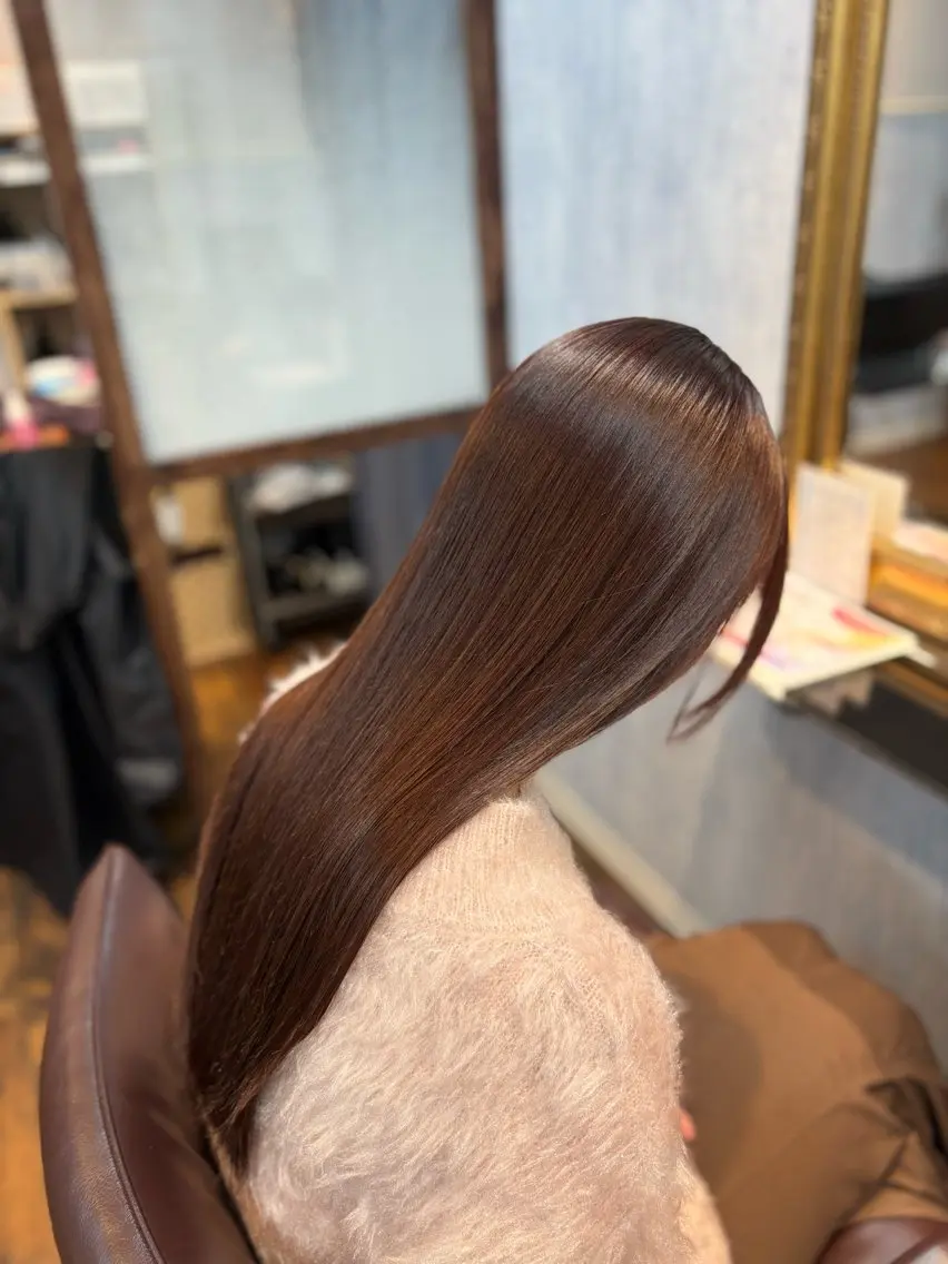 ロング くせ毛 髪質改善 縮毛矯正 トリートメント 酸性ストレート ヘアカラー トリートメント ✨髪質改善特化✨ Romyリョージ✨のヘアスタイル