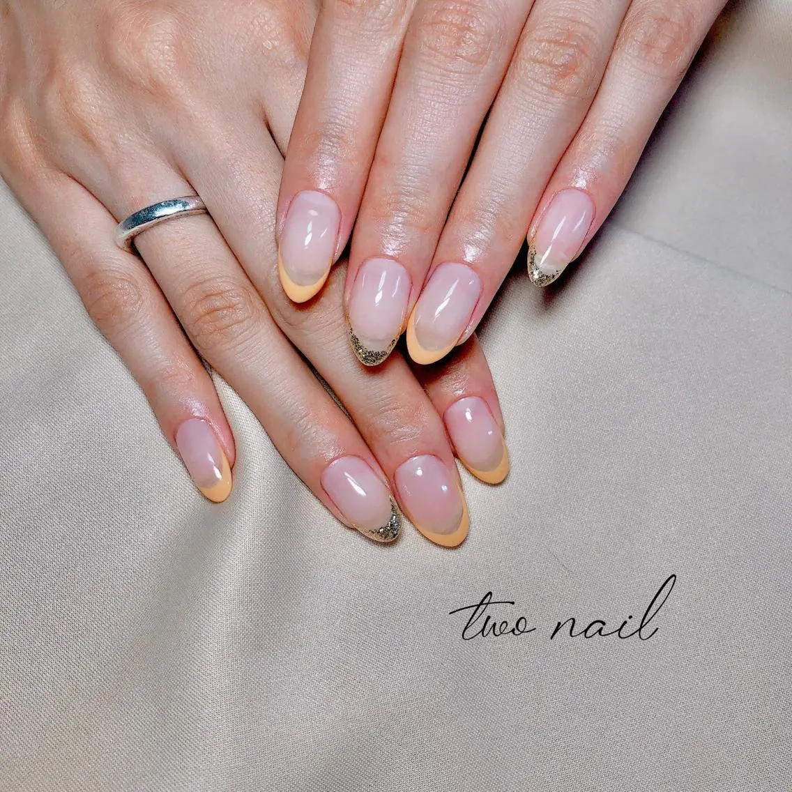 ネイル アートネイル フットネイル ハート ニュアンスネイル ホワイト two nailのネイルデザイン