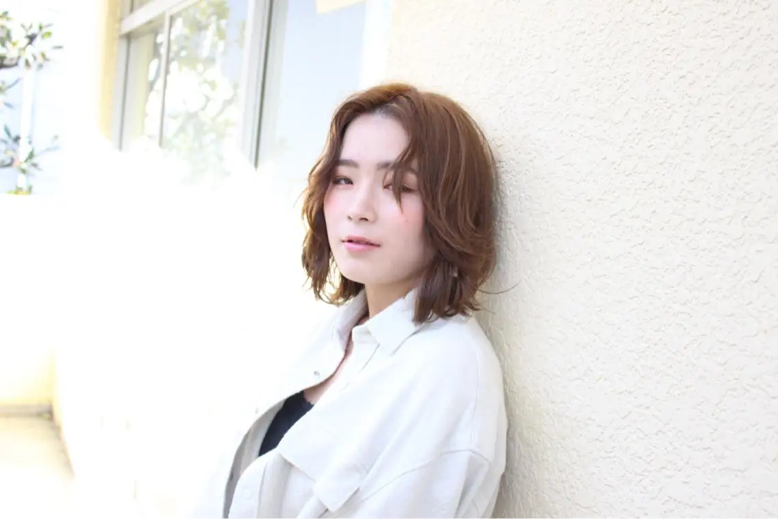 ミディアム カラー ベージュカラー ☕️ベージュカラー 内藤光哉☕️のヘアスタイル