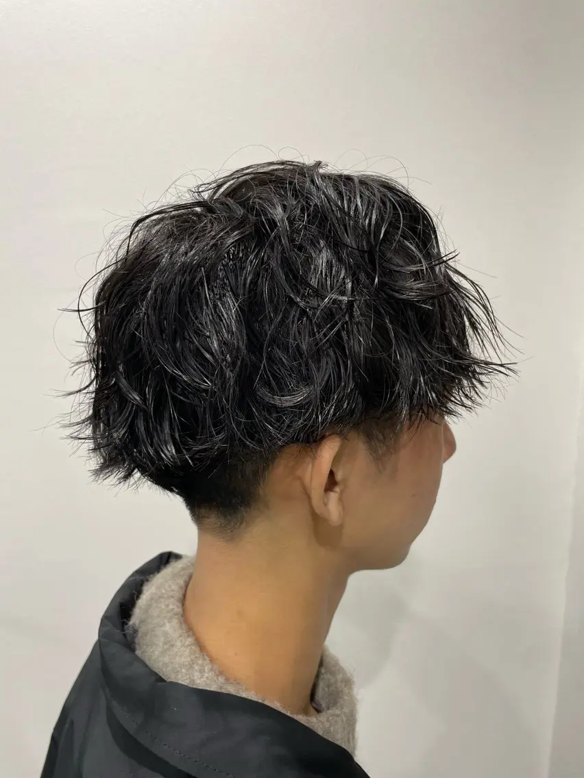 パーマ メンズ カット パーマ ボブモデル募集/ 青木亮太郎のヘアスタイル