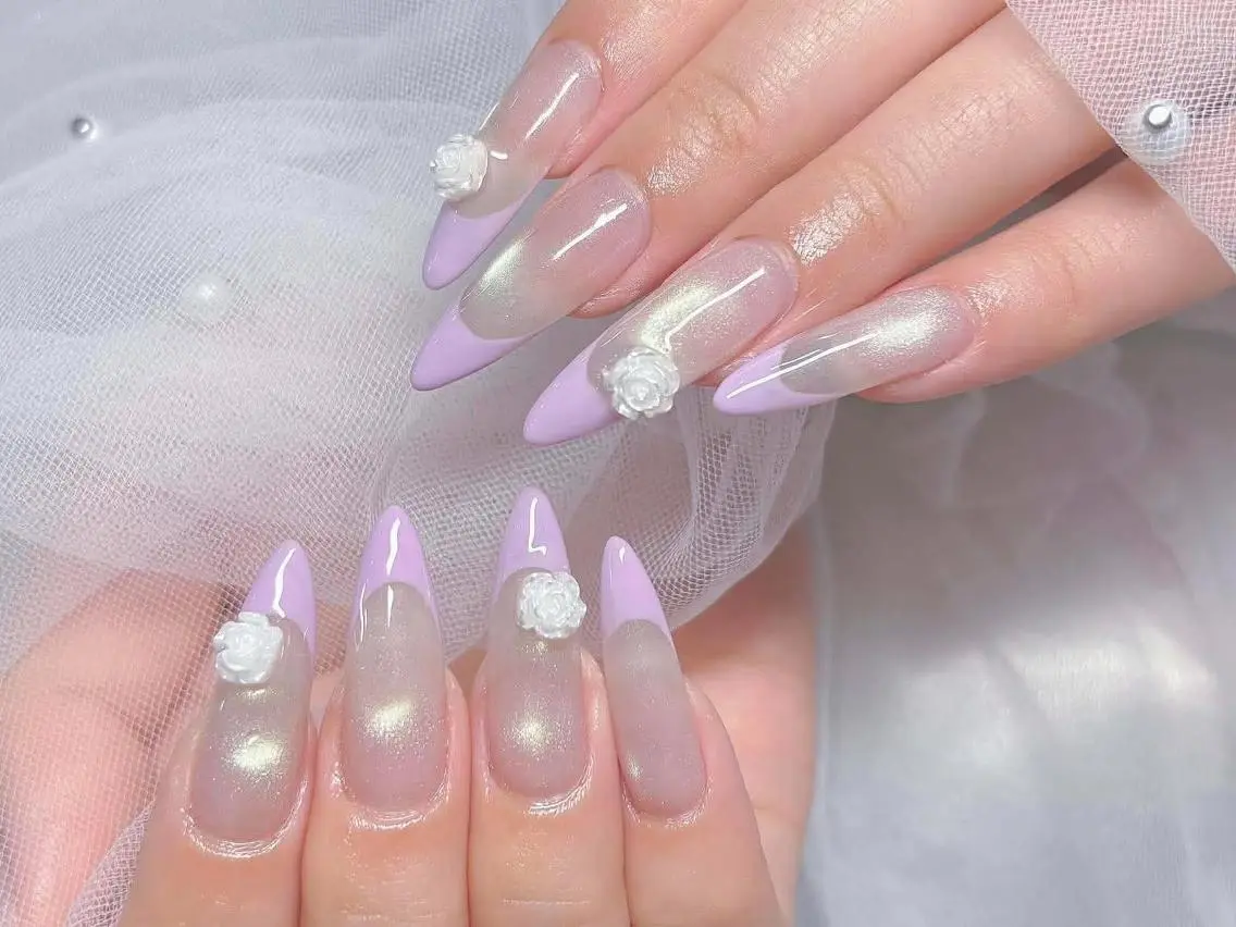 ロング カラー グラデーションカラー 韓国風ヘア ハンドネイル Bling Salonのネイルデザイン