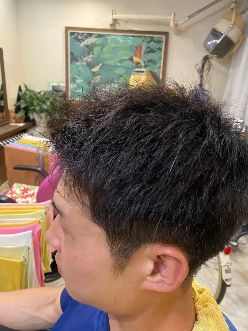 ショート メンズ ツーブロック くせ毛 カット 森　敦生👑 メンズカット＆パーマのヘアスタイル