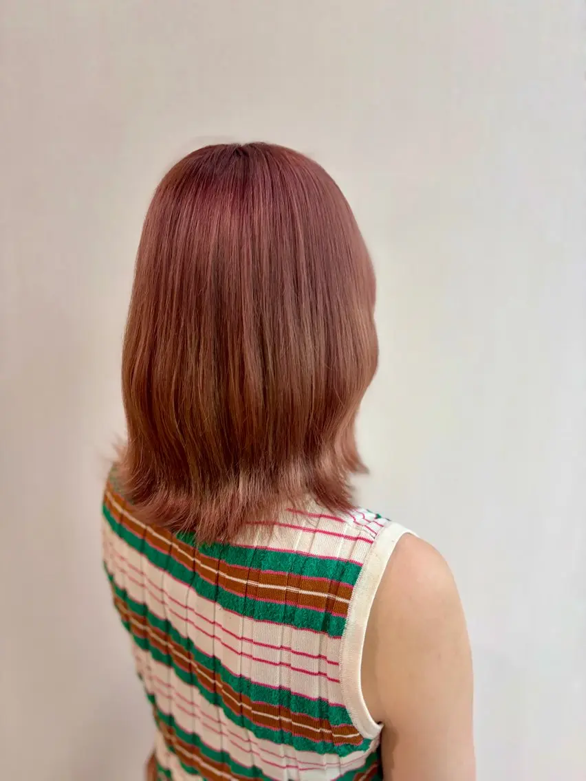 カラー カシス レッドカラー ヘアカラー 杉森 蘭琉のヘアスタイル