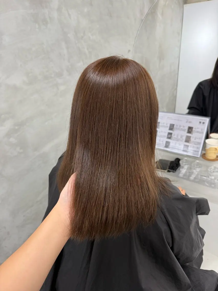 セミロング カラー ヘアカラー トリートメント yuuna ✮ door whiteのヘアスタイル