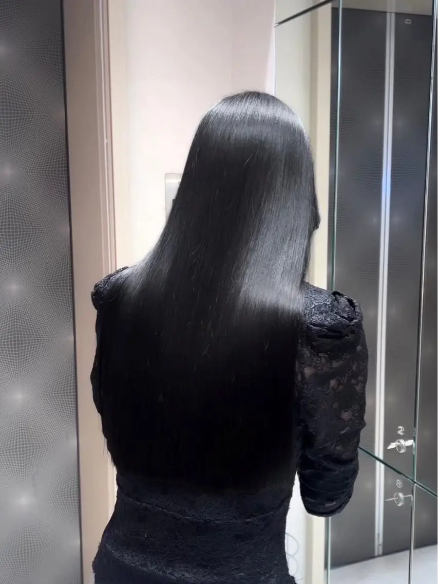 ロング 髪質改善 縮毛矯正 カット ヘアカラー 縮毛矯正 トリートメント 小顔レイヤー/顔周り 艶髪カラー/金山のヘアスタイル