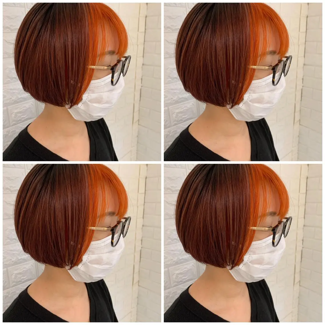ショート カラー ミストバング ブリーチ オレンジ ヘアカラー ハイトーン/ブリーチ 山崎 悠次のヘアスタイル