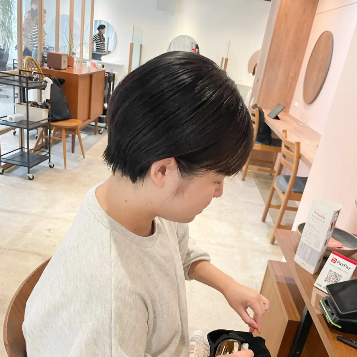 ショート カラー 丸みショート 透明感カラー ショートヘア カット ヘアカラー トリートメント Takuma Suzuki中目黒のヘアスタイル