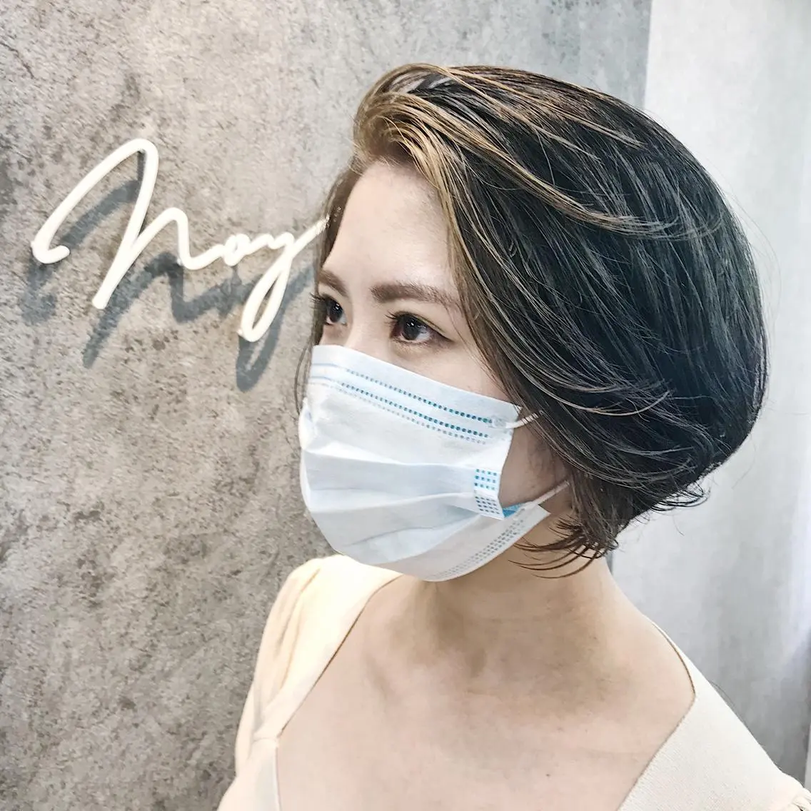 ショート ミストバング カット ヘアカラー トリートメント 所渉/韓国レイヤー /ウルフカットのヘアスタイル