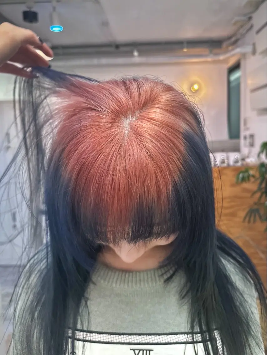 セミロング カラー ブルーカラー ピンクカラー Seeknext // Rukaのヘアスタイル