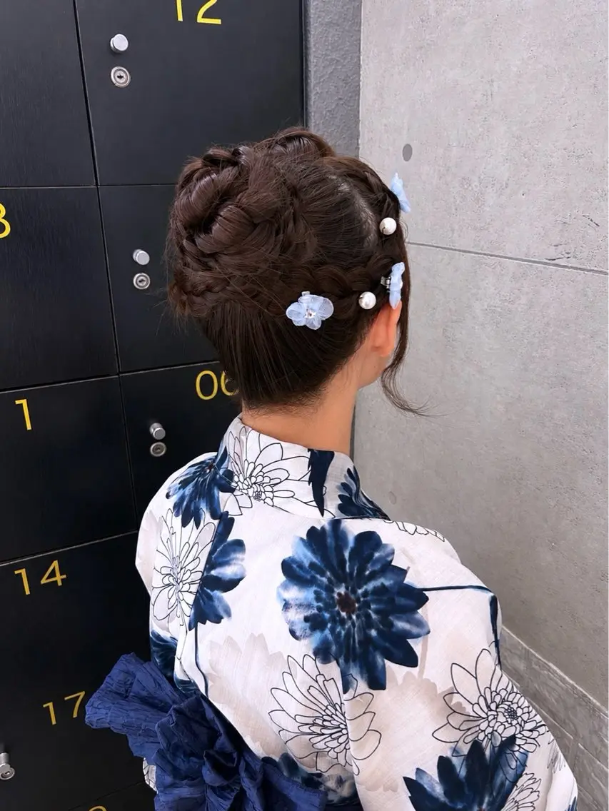 ロング 着付け EARTH平塚 🎀白石 りおん🤍のヘアスタイル