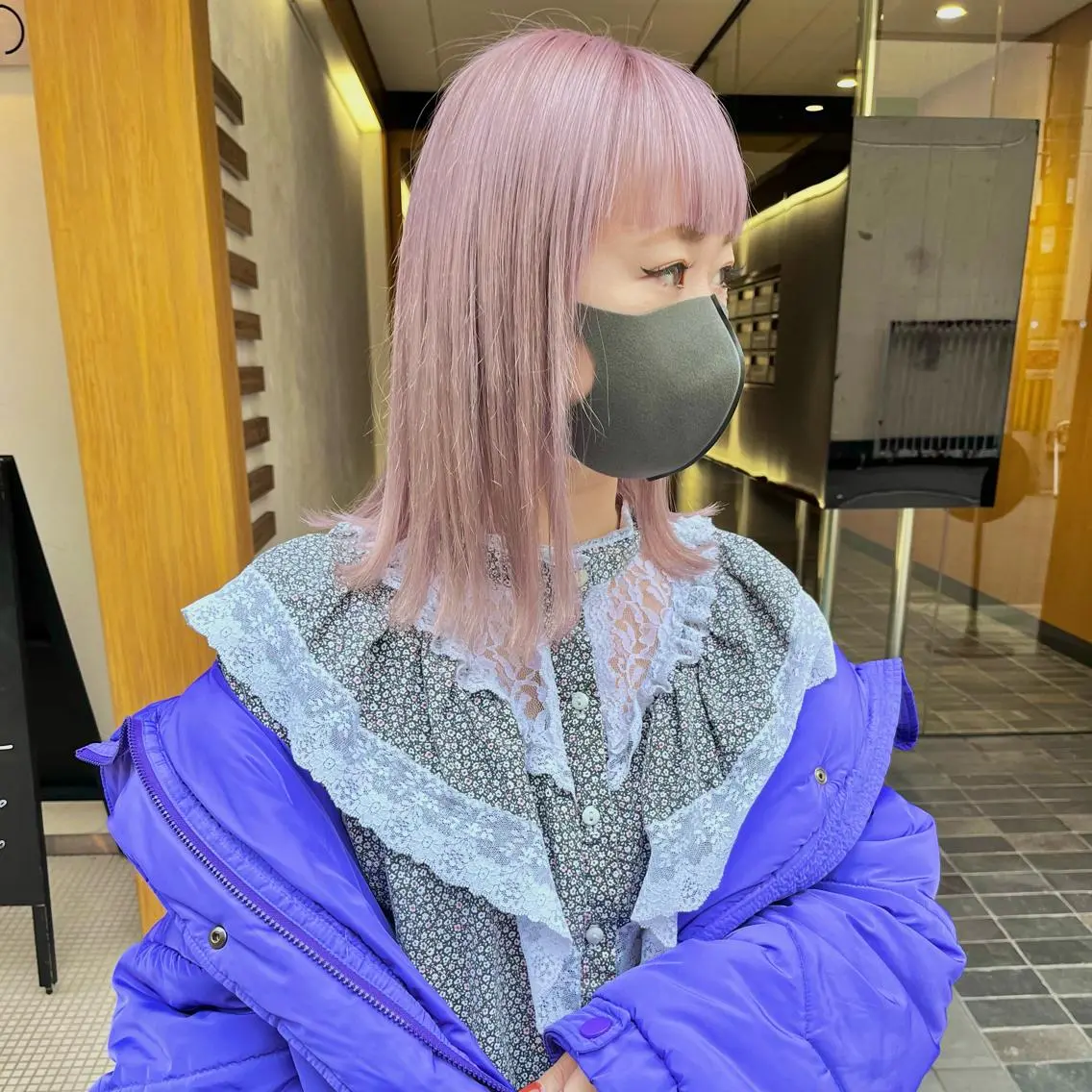 ミディアム カラー 堺 鳳 ママ美容師 yukariのヘアスタイル