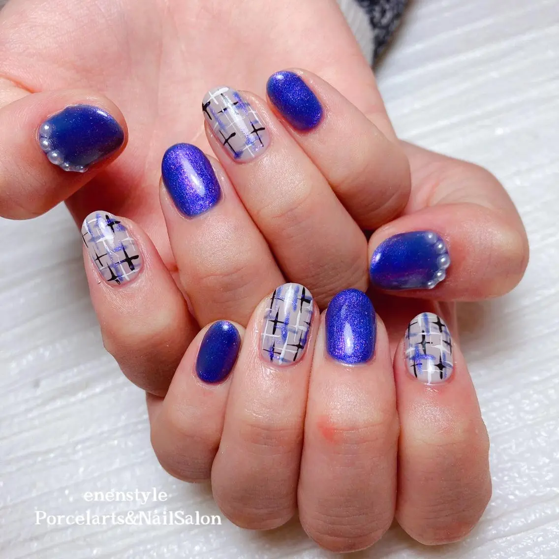 ミディアム ネイル ハンドネイル 🐾enen style 🐾のネイルデザイン