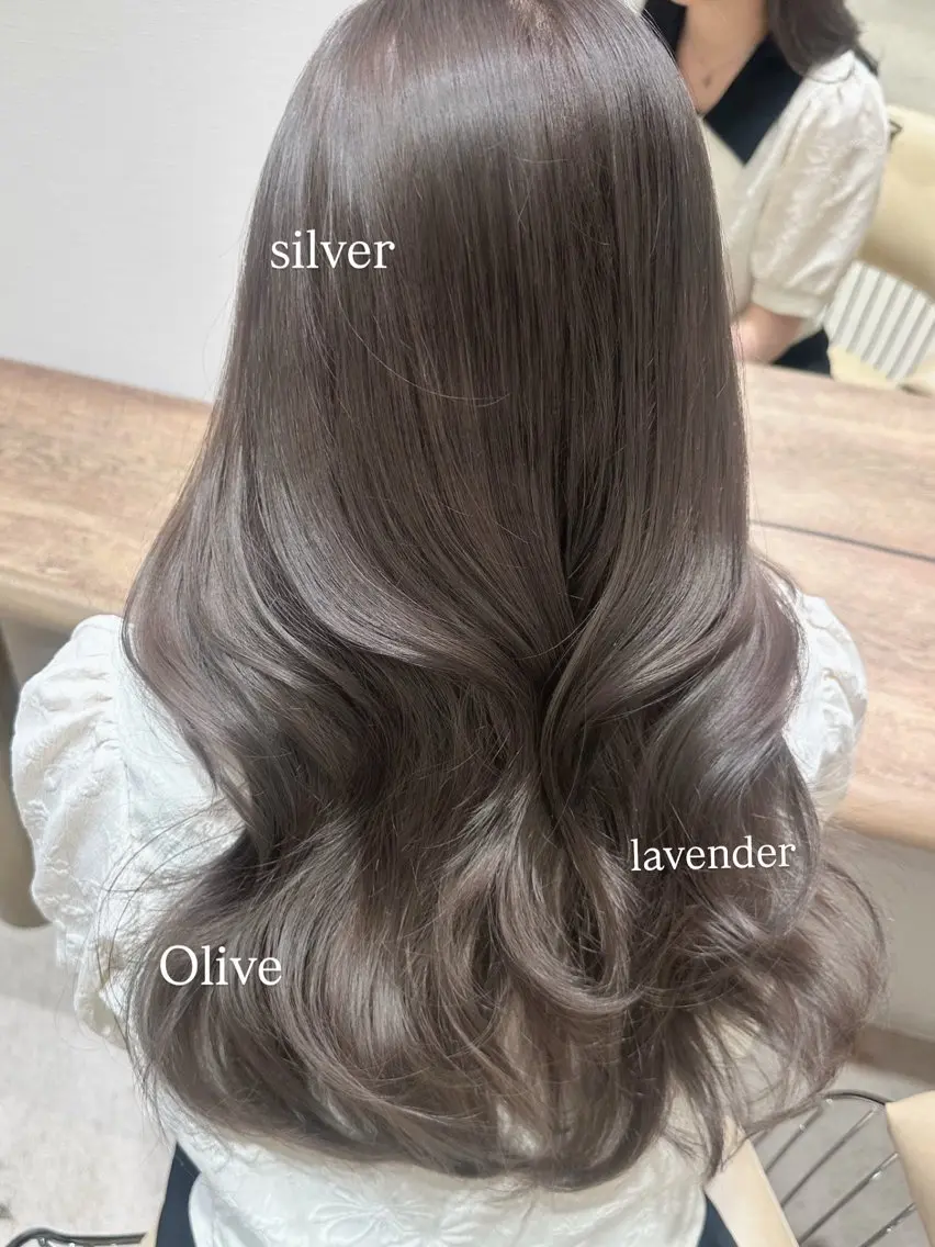 セミロング カラー グレージュ オリーブグレージュ オリーブグレー 渋谷の小さな美容室 🫧🪽愛子のヘアスタイル