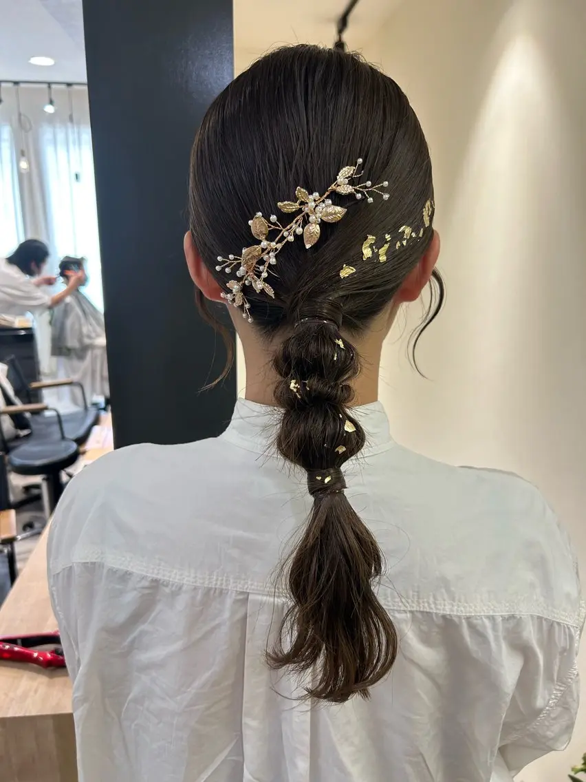 ヘアアレンジ 結婚式・ブライダル ヘアセット hubhair レイヤー/透明感のヘアスタイル