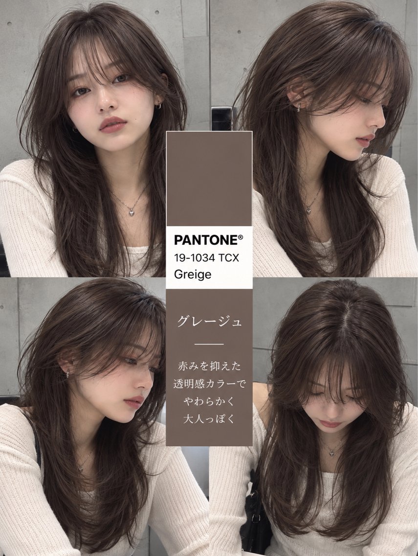 カラー rina韓国レイヤー ハッシュカットのヘアスタイル